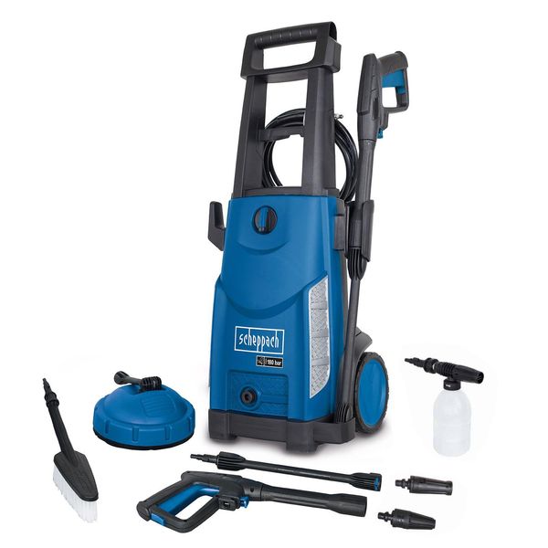 Idropulitrice Elettrica Scheppach HCE2400 | Motore Da 2400 W | Pressione Massima 180 Bar | Tubo Flessibile Ad Alta Pressione Da 5 M | Serbatoio Del Detergente Da 0,56 L-image
