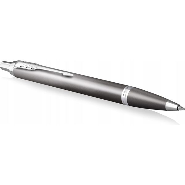 Parker Biros Im Rituali Di Scrittura Grigio Cromo Biros Ricarica Di Grande Capacità Confezione Regalo-image