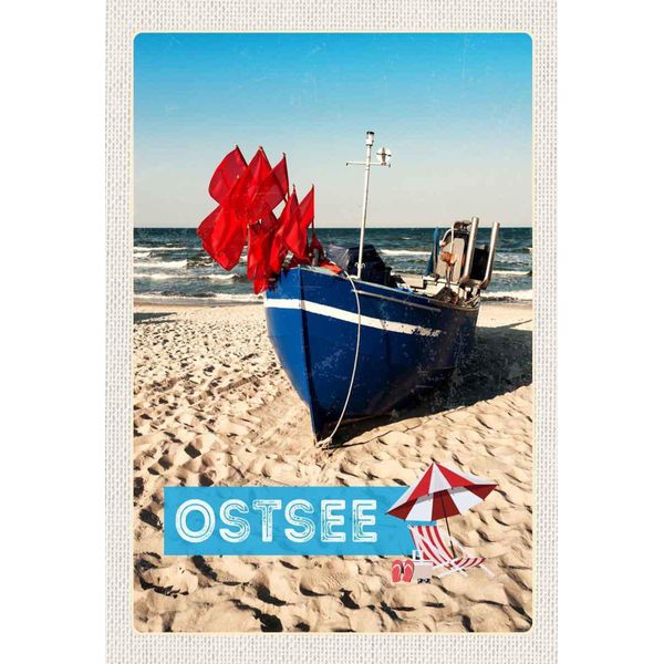 Vianmo Insegna In Legno 30X20 Cm Ostsee Strand Boot Meer Sand-image