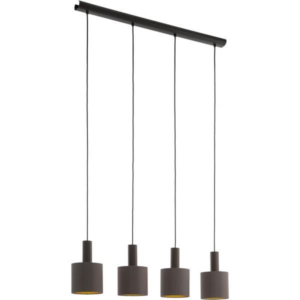 Lampada A Sospensione Concessa 1 4 Luci Marrone Scuro, Color Oro Eglo 97685-image