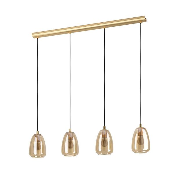 Lampadario Contemporaneo Alobrase 4 Luci Metallo Ottone Spazzolato-image