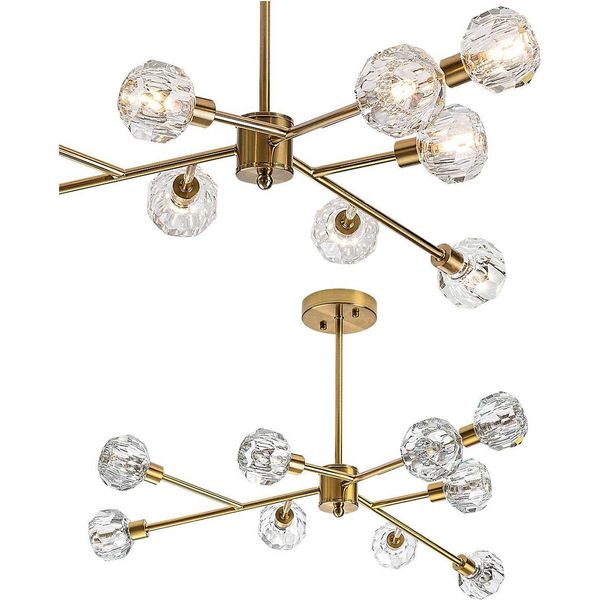 Rabalux 5395 Lampada A Sospensione 9 Spot Kassia, G9, Oro, Rotonda, Classica, ø615Mm-image