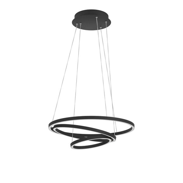 Lampada A Sospensione LOBINERO-Z Alluminio, Acciaio Nero Led 43,2W 3000-6500K H:110Cm Ø58Cm Dimmerabile Con Funzione Connect-Z-image