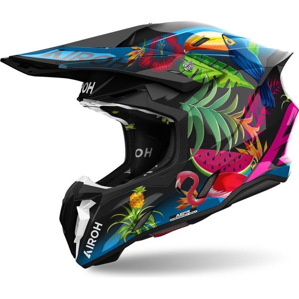 Airoh Twist 3 Amazonia Motocross Helm, Schwarz/Bunt, Xs (53/54)-image