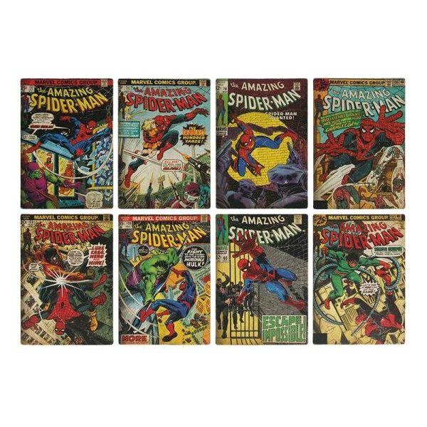 Paladone Spiderman - Set Di Sottobicchieri Con Licenza Ufficiale Dei Fumetti, 8 Pezzi, Decorazione E Regalo Per I Fan Della Serie Di Fumetti, Supereroi Nostalgici Della Marvel-image