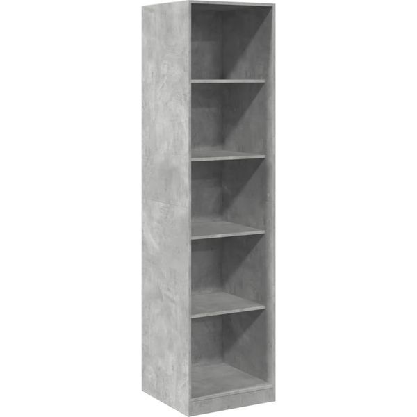 Vidaxl Armadio Grigio Cemento 50X50X200 Cm Materiale A Base Di Legno-image