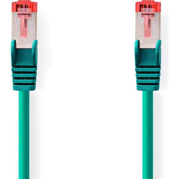 Cavo Di Rete CAT6 | RJ45 Maschio | RJ45 Maschio | S/Ftp | 1,00 M | Rotondo | Lszh | Verde | Etichetta-image