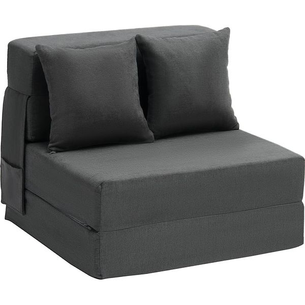 Vevor Divano Letto Pieghevole 3 In 1 Con Divano Letto Convertibile In Memory Foam 25D, Divano Letto Per Soggiorno/Camera Da Letto, Grigio Scuro (Letto Singolo)-image