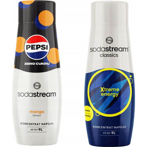 Set Di 2 Concentrati D'acqua. Sodastream Pepsi Max Mango + Bevanda Energetica-image