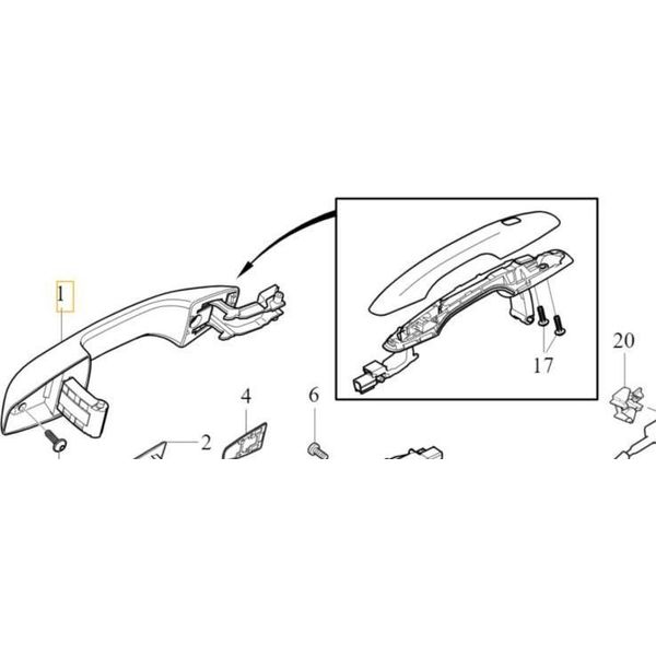 Volvo S60 V60 C40 XC40 Maniglia Porta Esterna Anteriore Sinistra Illuminata Oe-image