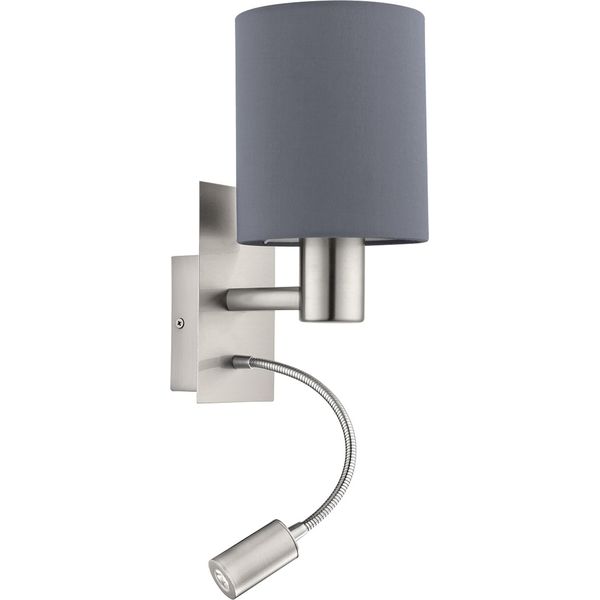 Eglo 96479 Pasteri E27 Applique Led Grigio Bianco Caldo-image
