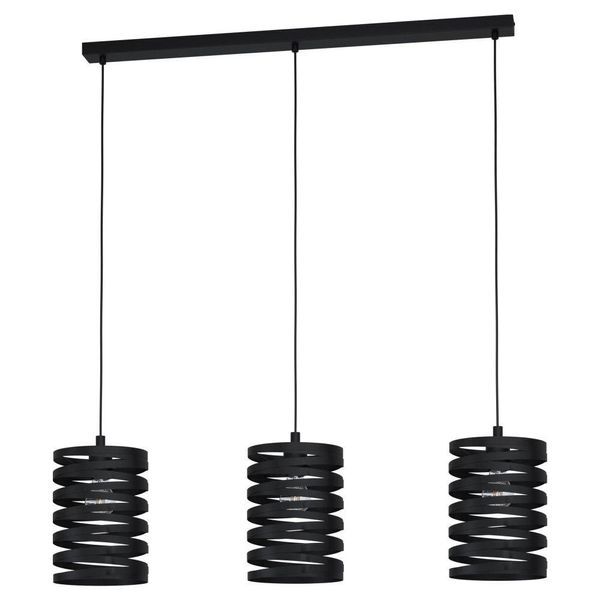 Eglo 99347 Cremella E27 Tripla Lampada A Sospensione 940X180Mm Nero-image