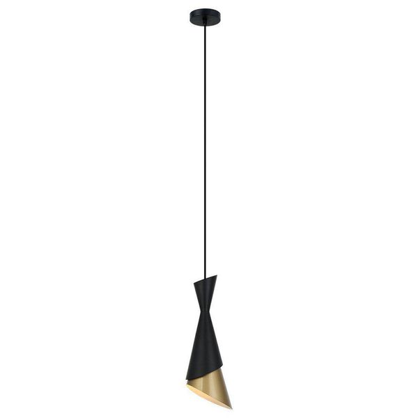 Italux Malia, Lampada A Sospensione Moderna In Nero PND-85949-1 Bk+Gd-image