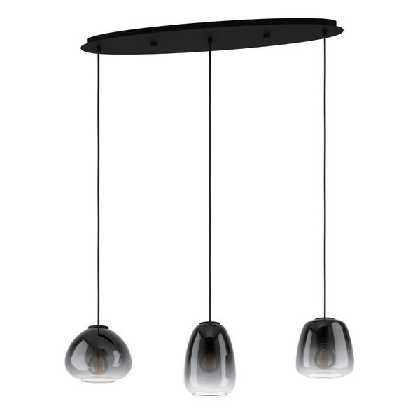 Lampadario Contemporaneo Aguilares 3 Luci Metallo Nero-image