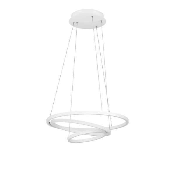 Lampada A Sospensione LOBINERO-Z Alluminio, Acciaio Bianco Led 43,2W 3000-6500K H:110Cm Ø58Cm Dimmerabile Con Funzione Connect-Z-image