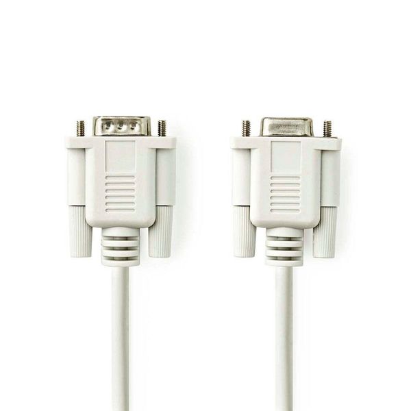 Serie Cavi | D-SUB 9-Pin Hane | D-SUB 9-Pin Hona | Nickel Platerad | 2,00 M | Rotondo | Pvc | Elfenben | Etichetta-image