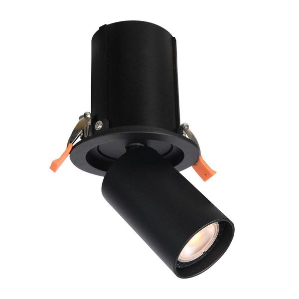Faretto Da Incasso A Soffitto Rotondo Ø10Cm Mobile Nero Sabbiato 1Xgu10 10W Termo Italux-image