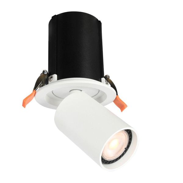 Faretto Da Incasso Rotondo Ø10Cm Mobile Bianco Sabbiato 1Xgu10 10W Termo Italux-image