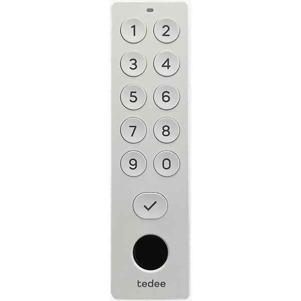 Tedee Keypad Pro Tastierino Numerico Con Controllo Dell'accesso Tramite Impronta Digitale, 125X33X23,5 Mm, Bianco-image