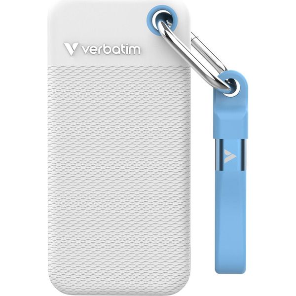 Verbatim Pocket Ssd, 2 Tb, Usb Type-C, 3.2 Gen 2 (3.1 Gen 2), 10000 Mb/S, 10 Gbit/S, Blu, Bianco-image