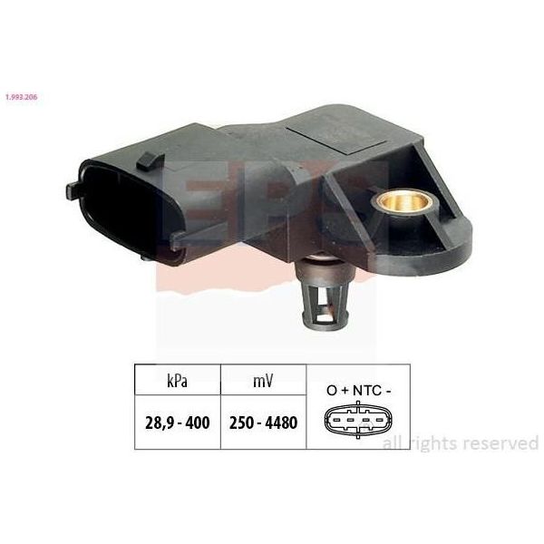 Eps 1.993.206 Sensore Pressione Di Sovralimentazione Per Opel Insignia Caravan Astra J Sports Tourer (P10) Astra J Zafira Tourer C (P12) Insignia Insignia Notchback-image
