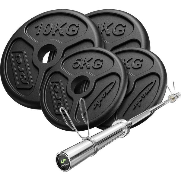 Set 45Kg | Bilanciere Olimpico 180 Cm + Piastre 2X10Kg, 2X5Kg - Marbo Sport-image