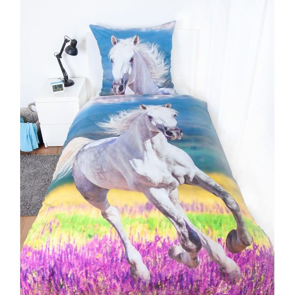Biancheria Da Letto Herding Con Cavallo Bianco 135 X 200 Cm 80 X 80 Cm-image