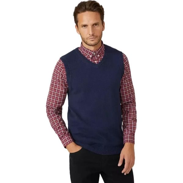Maine - Gilet Da Uomo "Premium"" In Jersey DH1864 (S) (Blu Navy)"-image