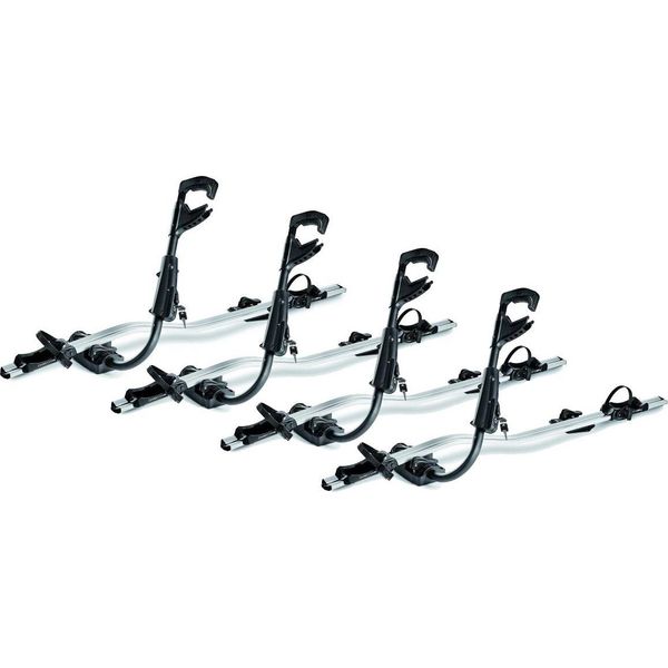 4X Fast Rider Portabici In Alluminio + Portapacchi Vdp Delta Compatibile Con Chevrolet Bolt (5 Porte) Dal 2016-image