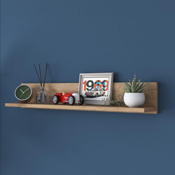 Skye Decor, AE104 - 2669, Mensola A Muro, 100 % Pannello Di Legno Rivestito Di Melamina, Noce, 90 X 14,8 X 15 Cm-image