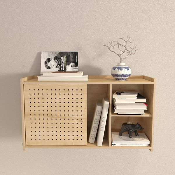 Skye Decor, Fore - Oak, Mensola A Muro, Quercia, 100 % Melamine Coated Slipboard, 65 X 22 X 30 Cm-image