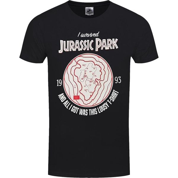 Jurassic Park - Maglietta "I Survived"" Per Bambini/Donne Unisex PH904 (M) (Schwarz)"-image