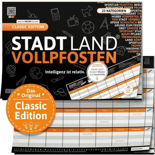 D & R Denkriesen Stadt Land Vollpfosten - Edizione Classica - L'intelligenza è Relativa. (Formato Dina4) DENSL2022-image