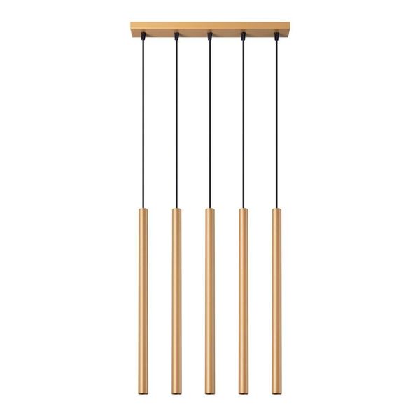 Lampada A Sospensione Pastelo 5L Oro 5Xg9 8W Acciaio 110X5X45Cm Sollux Lighting-image