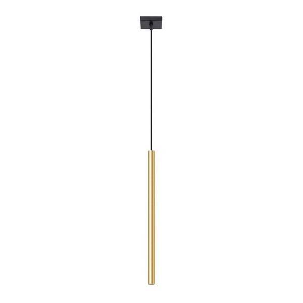 Lampada A Sospensione Pastelo 1 Oro Lucido 1Xg9 8W Acciaio 100X8X8Cm Sollux Lighting-image