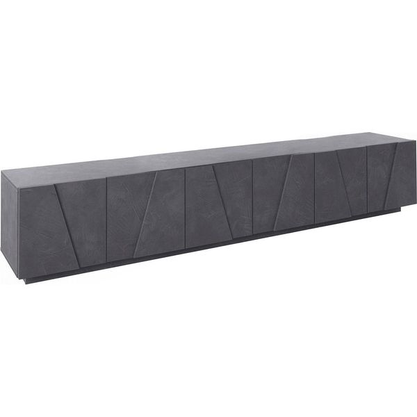 Dmora Mobile Porta Tv Aemilor 44X244X46H Cm Grigio Ardesia, Apertura Battente 3 Vani Italy-image