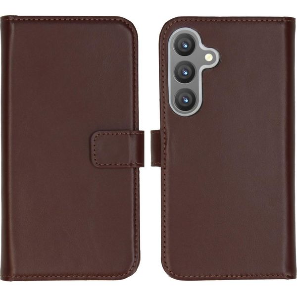 Custodia Per Samsung Galaxy S24 - Vera Pelle - Custodia Selencia Flip Flap - Marrone-image