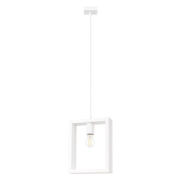 Lampada A Sospensione Aries Bianco 1Xe27 15W Acciaio/Legno 133X8X24Cm Sollux Lighting-image