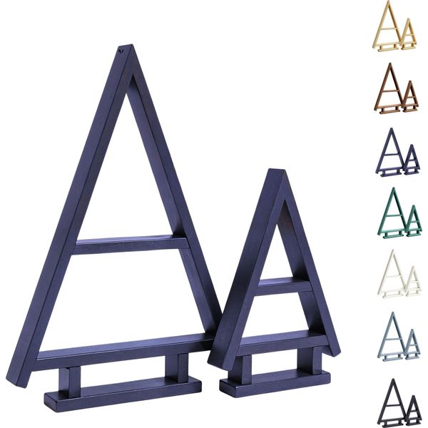 Be4Nature Albero Di Natale In Legno Set Di 2 - Grigio, Fatto A Mano, Impregnato Alberi Di Natale Per Interni Ed Esterni, Decorazione Natalizia Da Progettare Da Soli-image