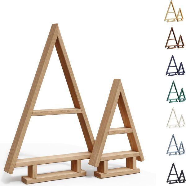 Be4Nature Albero Di Natale In Legno Set Di 2 - Beige, Fatto A Mano, Alberi Di Natale Per Interni Ed Esterni, Decorazione Natalizia Da Progettare Da Soli-image