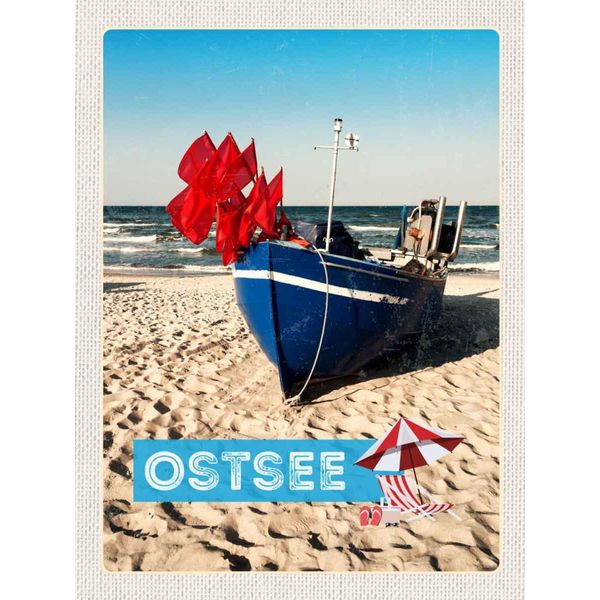 Vianmo Insegna In Legno 40X30 Cm Ostsee Strand Boot Meer Sand-image