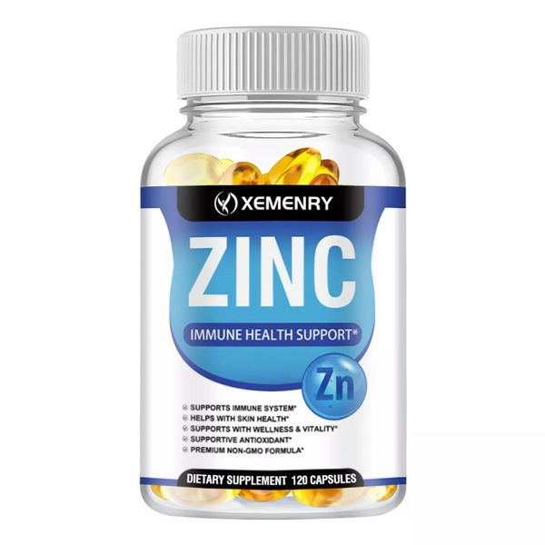 Zinco 50 Mg (120 Capsule) Integratore Alimentare, Pelle, Salute Della Pelle, Sistema Immunitario, Antiossidante, Vitalità, Energia-image