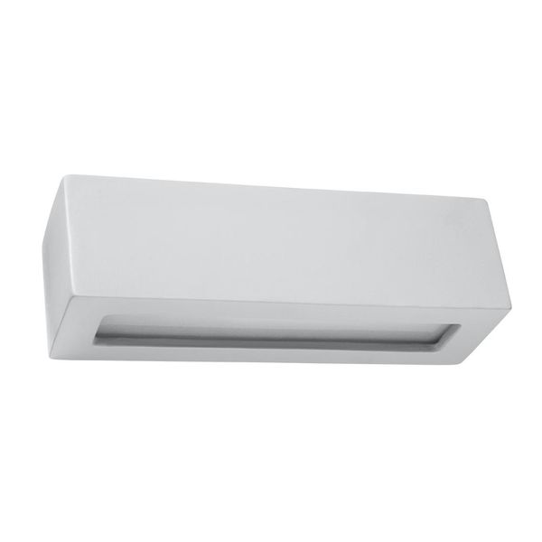 Lampada Da Parete In Ceramica Vega Grigio 1Xe27 15W Ceramica/Vetro 9.5X9.5X32.5Cm Sollux Lighting-image