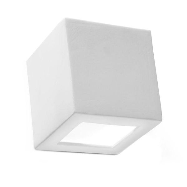Lampada Da Parete In Ceramica Leo 1Xe27 15W Ceramica/Vetro 14X14X14Cm Sollux Lighting-image