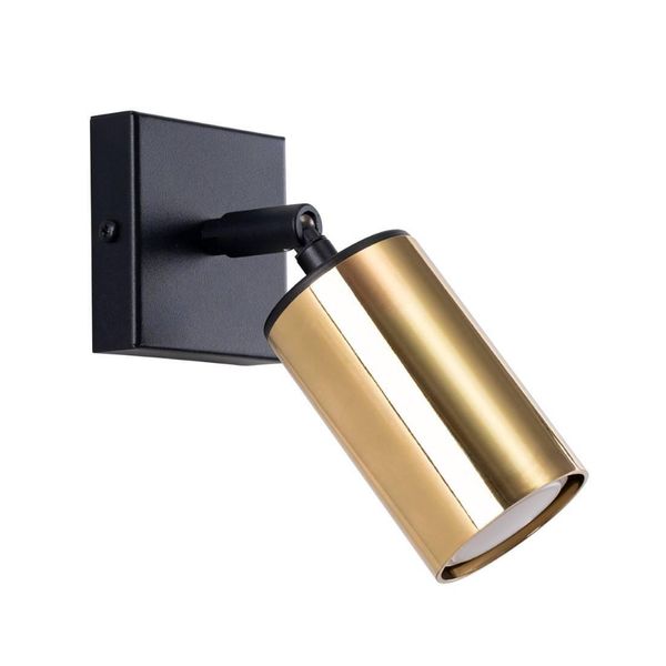 Lampada Da Parete Winx Nero/Oro 1Xgu10 10W Acciaio 18.5X8X8Cm Sollux Lighting-image