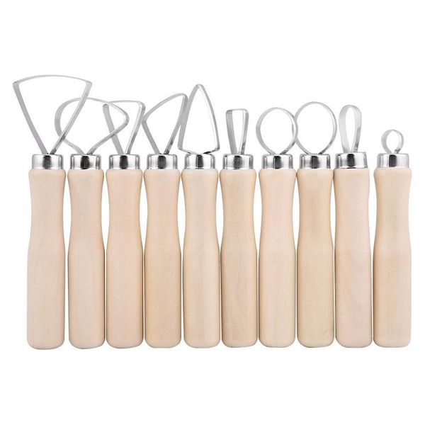 JR2-10/10 Pezzi Diy Wax Carving Ceramic Shapers Tools Clay Sculpture Tools Set Accessories-image