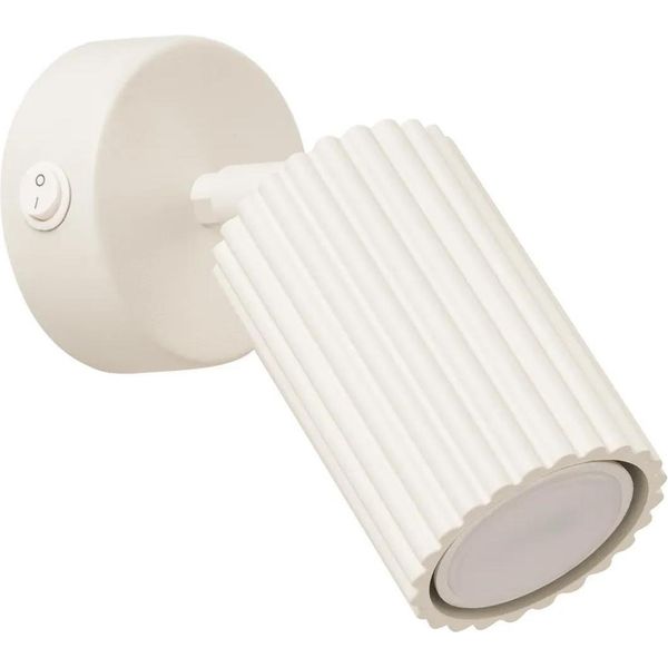 Lampada Da Parete Karbon Beige Con Interruttore 1Xgu10 10W Alluminio 16X8X8Cm Sollux Lighting-image