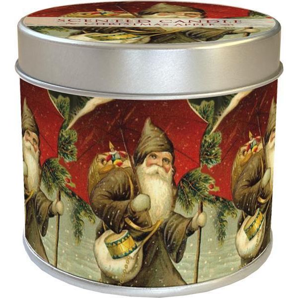 Candela Profumata In Scatola Di Latta Collage Natalizio Di Babbo Natale-image
