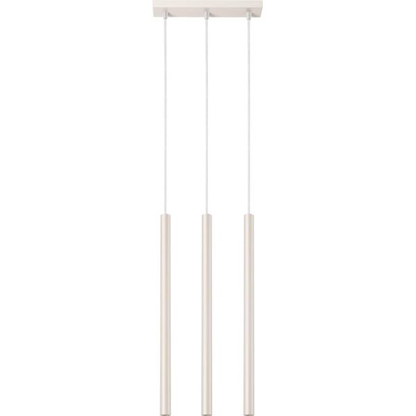 Lampada A Sospensione Pastelo 3 Beige 3Xg9 8W Acciaio 94X5X30Cm Sollux Lighting-image