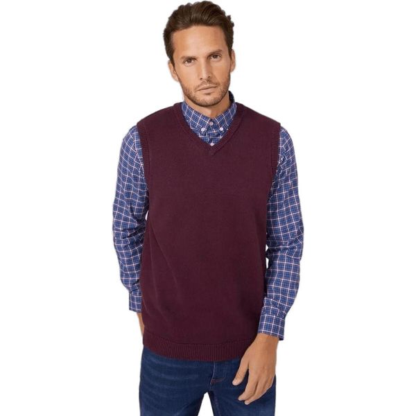 Maine - Gilet Da Uomo "Premium"" In Jersey DH1864 (S) (Rosso Borgogna)"-image